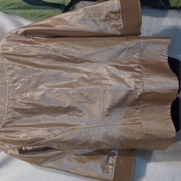 Victor Costa Occasion Womens Size M Metallic Snap Front Blazer Jacket - Picture 4 of 5